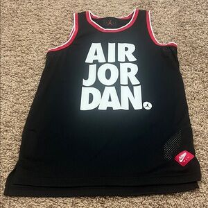 Jordan Kids Black and Red Air Jordan Tank Top Jersey YXL